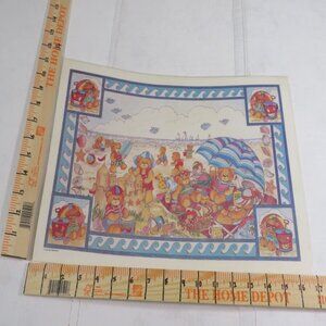 Vintage LUCY RIGGS 1986 Placemat BEACH #80268 (professional thick lamination)